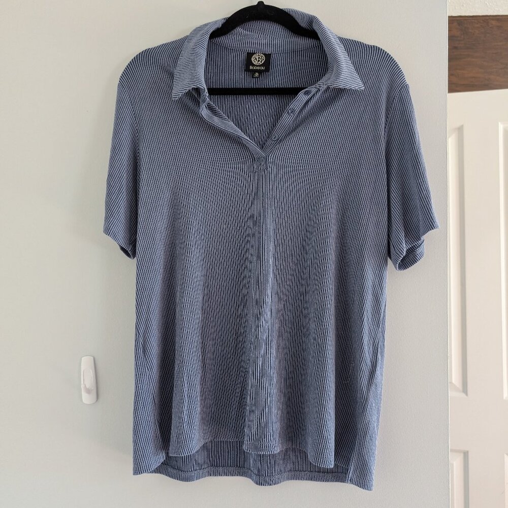 Bobeau Nazirah Collared Knit Top